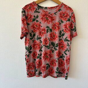Old Navy Everywhere Pink Floral T-shirt Womens Small Coquette Feminine Prairie